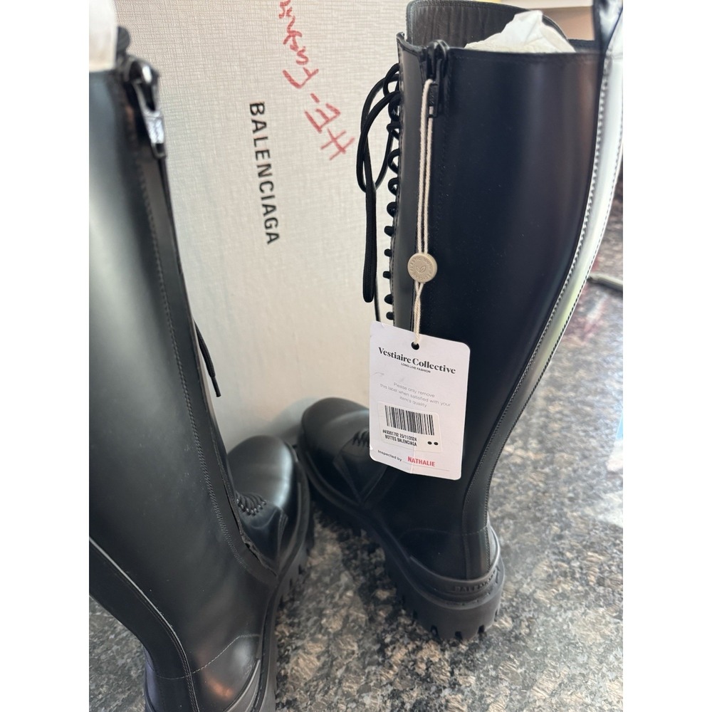 Balenciaga Women's Strike 20mm High Top Black Boots Size 37 US 7. NWB - Picture 9 of 16